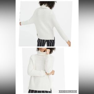 MADEWELL Varick Wool Alpaca Blend Knit Turtleneck Pullover Sweater Size S Ivory